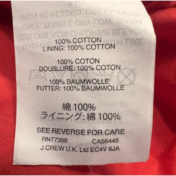 J.Crew Size 14 100% Cotton Flutter Sleeve Eyelet Shift Dress Bright Coral - Picture 10 of 11